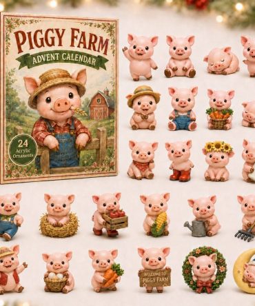 Piggy Farm Advent Calendar 2026 - 24-Day Acrylic Charm Countdown With Cute Farm Pig Collectibles, Gift-Ready