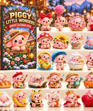 Piggy Little Wonders 2026 Countdown Box — 24 Tiny Pig Acrylic Charms & Playful Keepsakes, Delightful Holiday Surprise For Children