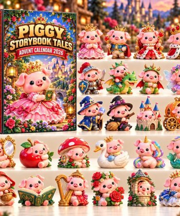 Piggy Storybook Tales 2026 Advent Set — 24 Story-Inspired Pig Acrylic Charms & Mini Figurines, Charming Holiday Gift For Readers