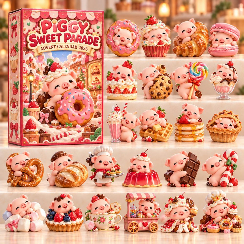 Piggy Sweet Parade 2026 Holiday Collection — 24 Cute Pig Acrylic Charms & Candy-Themed Surprises, Fun Gift For Kids