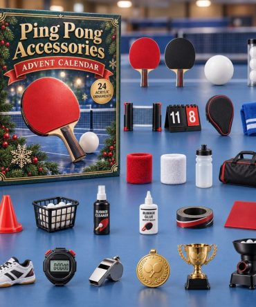 Table Tennis Essentials 24-Day Countdown Calendar 2026 — Ping Pong Accessory Acrylic Charms, Daily Gear Gifts For Players