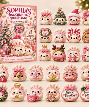 Pink Dumpling Christmas Advent Calendar 2026 — 24-Day Acrylic Charm Countdown, Cute Holiday Ornament Gift