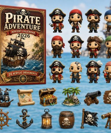 Pirate Adventure Advent Calendar 2026 - 24-Day Acrylic Charm Countdown With Map, Ships, And Pirate Characters