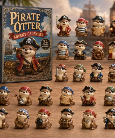 Pirate Otter 24-Day Treasure Countdown 2026 - Acrylic Charm Holiday Calendar, Nautical Otter Collectibles & Fun Gift For Kids