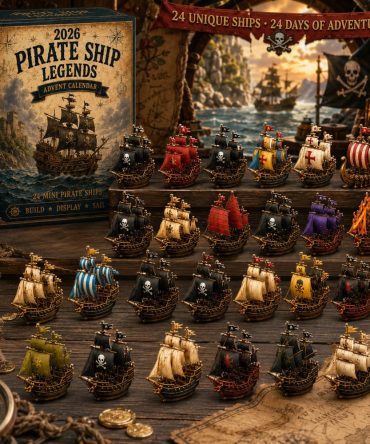 Premium 2026 Pirate Ship Advent Calendar – 24-Day Treasure Countdown With Collectible Acrylic Charms, Holiday Gift For Fans