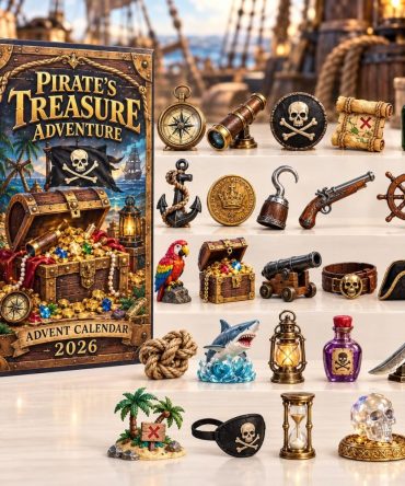Pirate Treasure Adventure Advent Calendar 2026 — 24-Day Acrylic Charm Countdown, Treasure Map Ornaments & Kids Holiday Gift