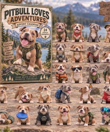 Pitbull Loves Adventures 24-Day Charm Countdown Calendar - 2026 Acrylic Travel-Themed Dog Gift For Active Pet Fans