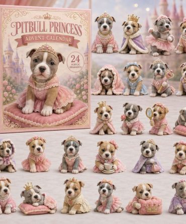 Pitbull Princess 24-Day Charm Countdown Calendar - 2026 Acrylic Royal Dog Gift Set For Pitbull Fans & Collectors