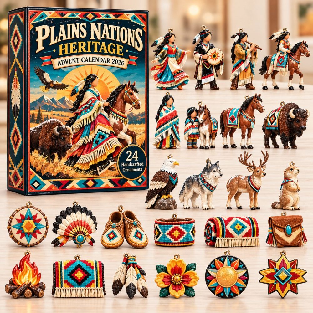 Plains Heritage 2026 Tradition Calendar — 24-Day Acrylic Charm Collection Celebrating Plains Culture & Symbols