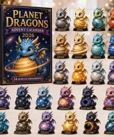 Planet Dragons Advent Calendar 2026 - 24-Day Acrylic Charm Countdown With Cosmic Dragon Collectibles, Gift-Ready