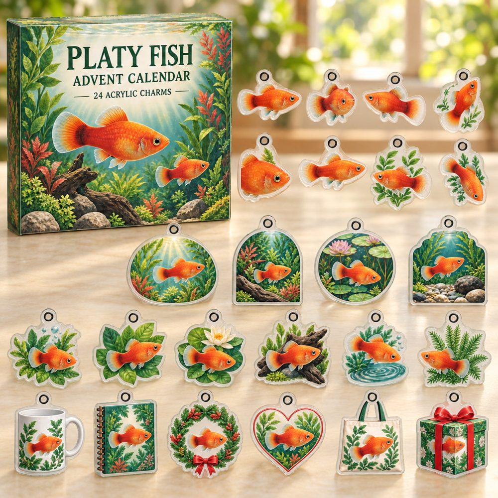 Platy Fish Holiday Charm Calendar — 24 Cheerful Acrylic Charms For Community Tank Fans , Gift & Collectible Set