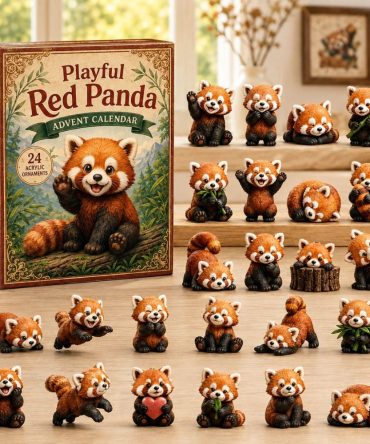 Playful Red Panda 2026 — 24-Day Energetic Advent Calendar With Bright Acrylic Panda Charms, Fun Countdown Gift For Kids & Animal Lovers
