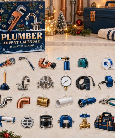 Plumber Trades Advent Calendar, 24 Plumbing Tool Acrylic Charms, Pipefitter Countdown Gift For Plumbers & Diyers, 2026 Holiday