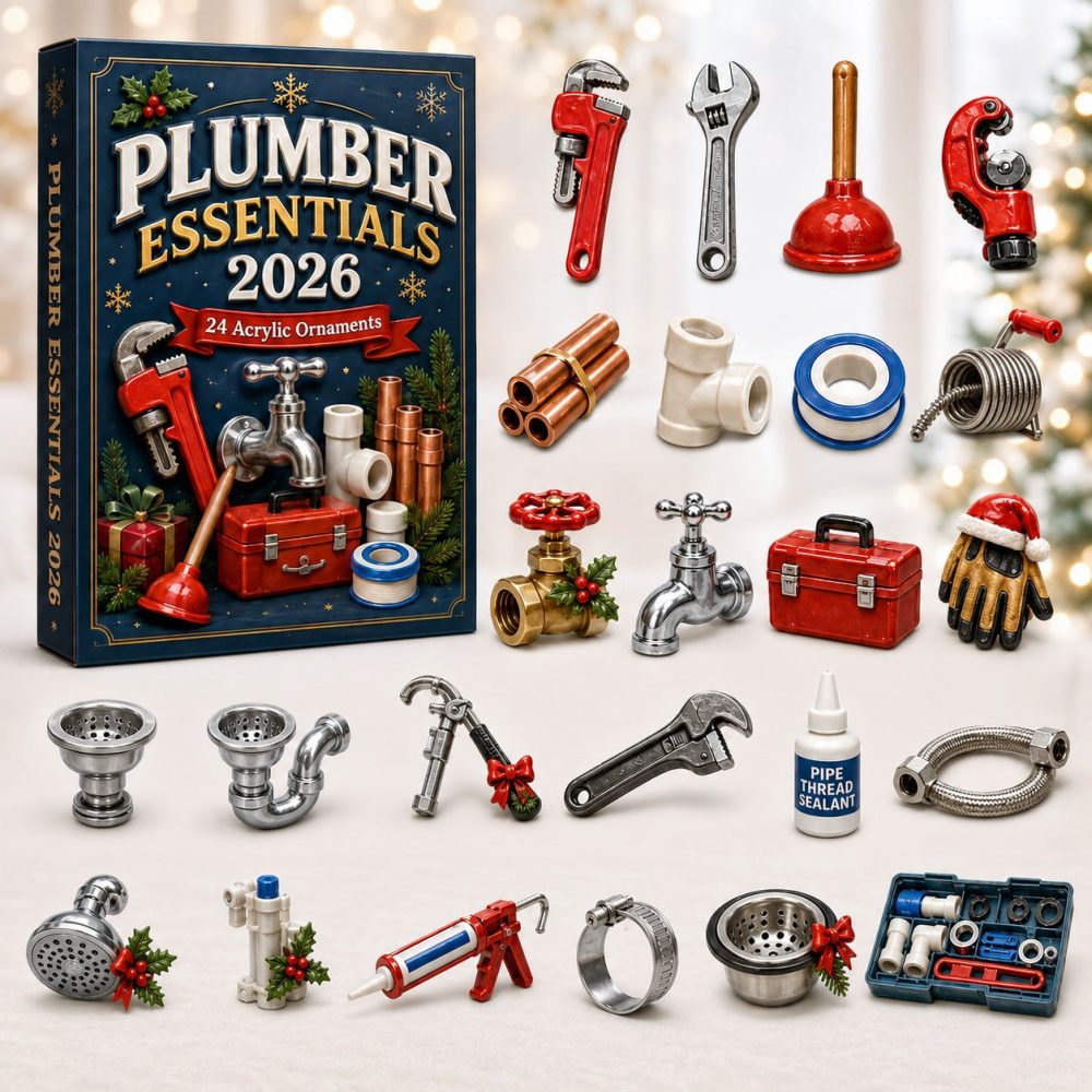 2026 Plumber Essentials Advent Kit — 24 Mini Tool Acrylic Charms, Handy Plumber-Themed Countdown Calendar, Novelty Gift For Tradespeople