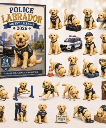 2026 Police Labrador Holiday Countdown — 24-Day Acrylic Charm Advent Set, Great Gift For Canine Service Fans