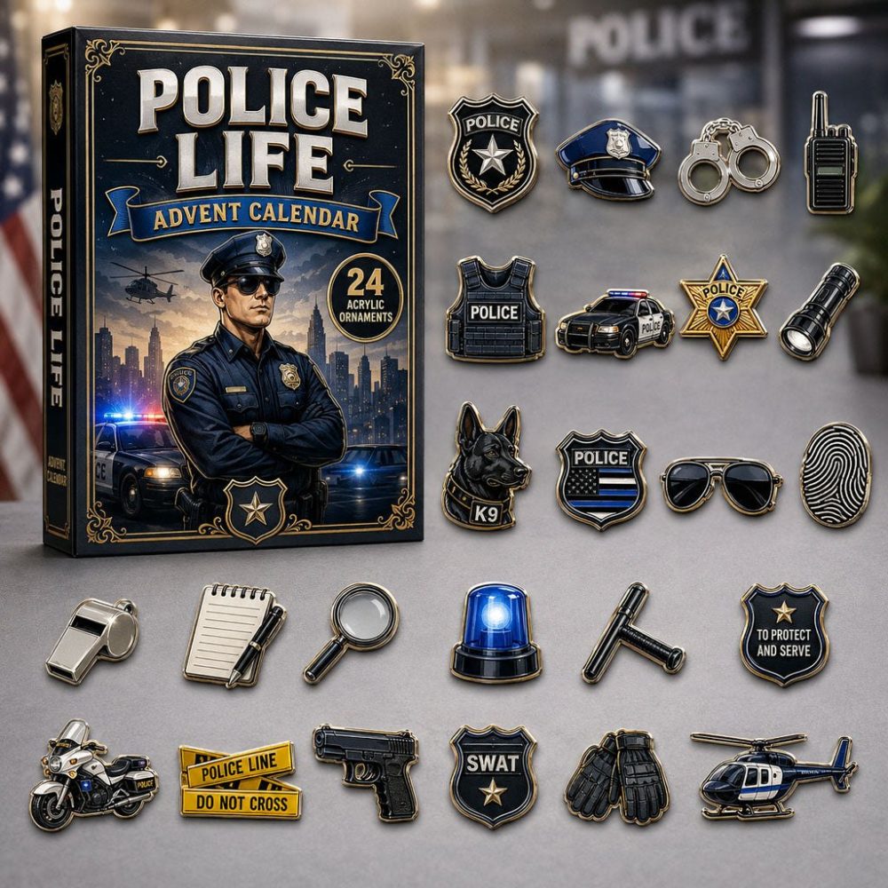Police Duty Life Advent 2026 — 24-Day Countdown With Acrylic Charms Celebrating Officers And First Responders