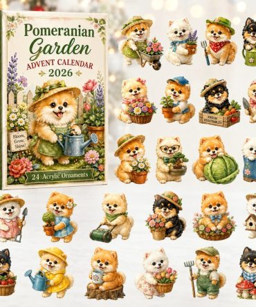 Pomeranian Puppy Advent Calendar 2026 - 24-Day Acrylic Charm Countdown With Cute Dog Collectibles, Gift Box Included