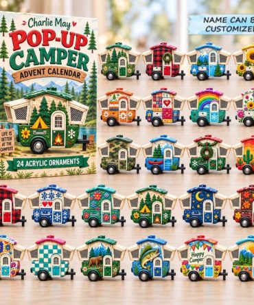 Pop-Up Camper Holiday Advent 2026 — 24-Day Camping Countdown With Acrylic Charms, Collectible Mini Ornaments & Gifts