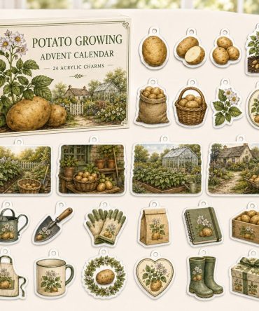 Potato Growing 24-Day Charm Advent Calendar - Acrylic Garden & Veggie Charms For Gardeners , Festive Countdown Gift For Growers And Foodies