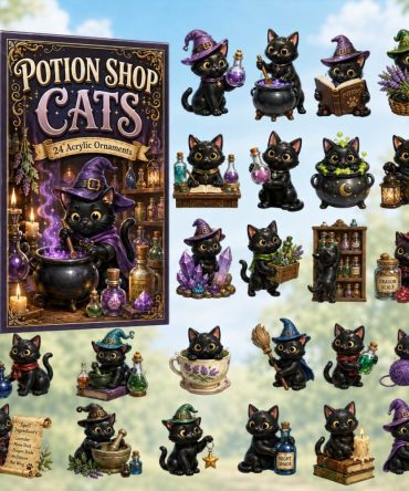 2026 Potion Shop Cats Advent Calendar — 24-Day Magical Halloween Countdown With Acrylic Potion & Cat Charms, Gift For Witchy Cat Fans