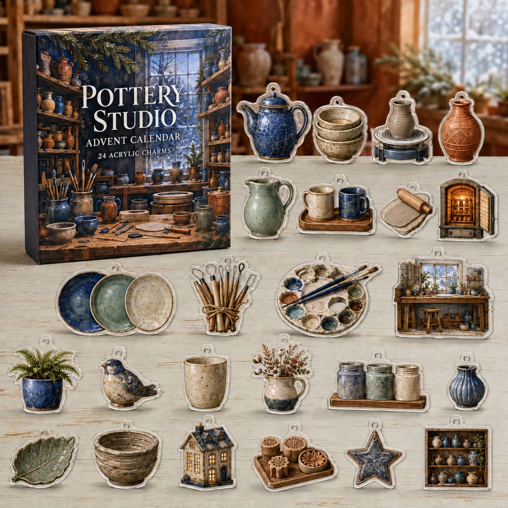 Pottery Studio Holiday Advent: 24 Ceramic-Themed Acrylic Charms - Creative Countdown Gift For Potters, Clay Artists & Studio Makers