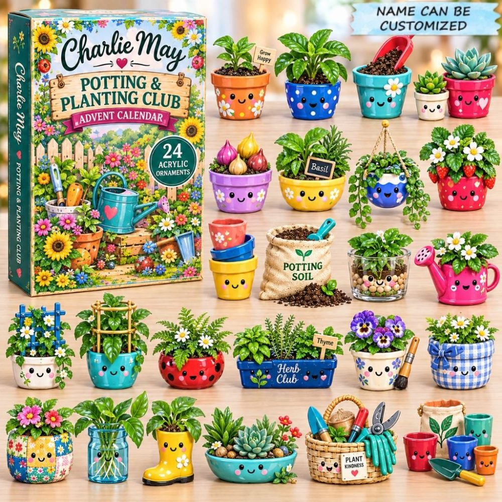 Potting & Planting 24-Day Countdown 2026 — Acrylic Planting Tools & Seed Charms, Perfect Gift For Gardeners & Plant Parents