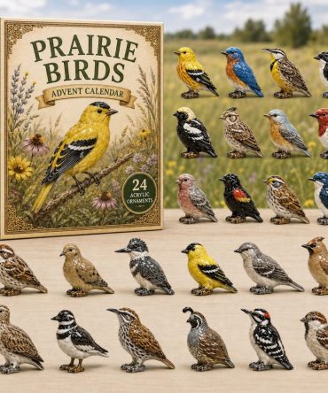 Prairie Birds Nature Advent Calendar – 24 Acrylic Charms 2026 Countdown, Birdwatching Gift & Collectible Set
