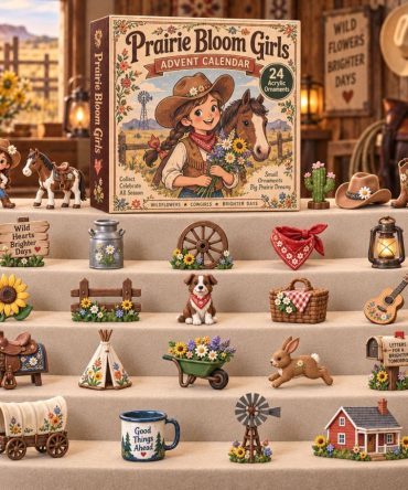 2026 Prairie Bloom Girls Advent Calendar - 24 Day Countdown With 24 Collectible Acrylic Charms , Floral Holiday Gift