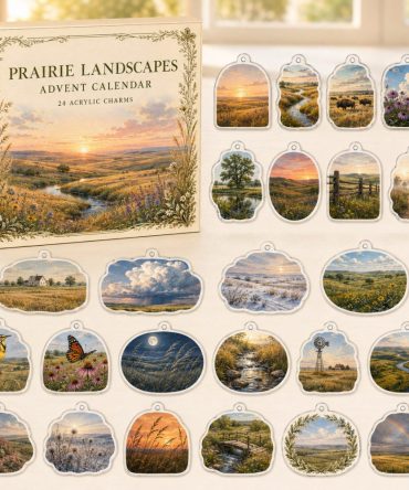 24-Day Prairie Landscape Charm Countdown — Acrylic Rustic Meadow Mini Charms For Nature Lovers & Gifts