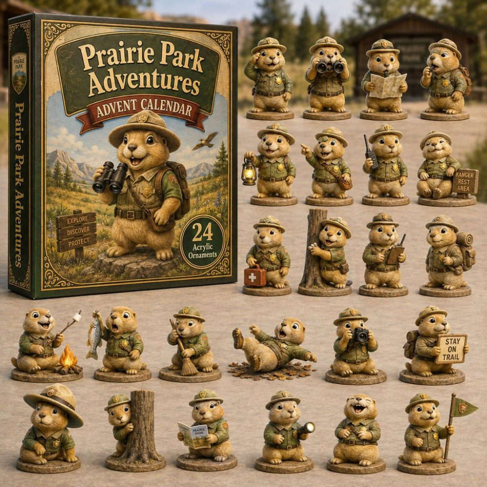 Prairie Park Adventures 24-Day 2026 Acrylic Charm Countdown - Outdoor Animal Holiday Calendar, Collectible Charms For Kids
