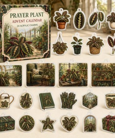 Prayer Plant 24-Day Charm Countdown — Acrylic Maranta Charms Set, Perfect Botanical Gift For Plant Lovers & Decorators