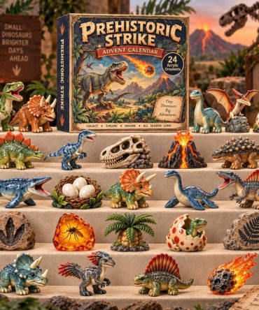 2026 Prehistoric Strike Dinosaur Advent Calendar — 24 Premium Acrylic Charms, Collectible Holiday Countdown Gift For Kids
