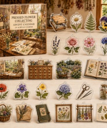 24-Day Pressed Flower Collector Charm Advent — Acrylic Botanical Petal Charms Set, Delicate Floral Gift For Crafters & Plant Lovers