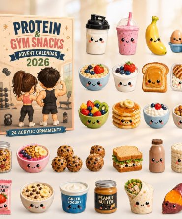 Protein & Gym Snacks Advent Calendar 2026 — 24-Day Fitness Snack & Acrylic Charm Countdown , Healthy Gift For Gym-Goers