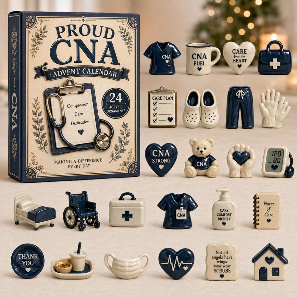 Cna Hero 2026 Advent Countdown — 24 Acrylic Charms For Certified Nursing Assistants, Heartfelt Holiday Gift
