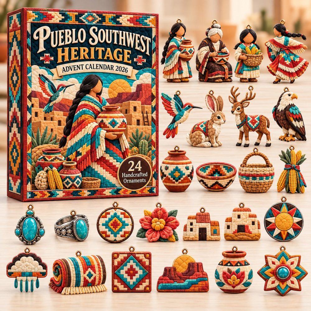 Pueblo Heritage 2026 Cultural Countdown Calendar — 24-Day Acrylic Charm Set Honoring Pueblo Art & Traditions