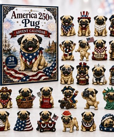 Pug Lovers 2026 Advent Calendar — 24-Day Cute Pug Acrylic Charm Collection, Dog-Themed Holiday Countdown Gift & Stocking Stuffer