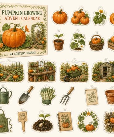 24-Day Pumpkin Growing Countdown - Autumn Acrylic Charm Advent Calendar With Harvest Ornaments For Gardeners, Halloween & Fall Decor Gifts