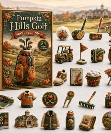 Playful 2026 Pumpkin Hills Golf Advent Countdown — 24-Day Acrylic Charm Calendar For Golfers, Fall Sports Gift & Seasonal Decor