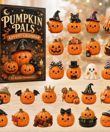 Pumpkin Pals 24-Day Holiday Countdown Calendar With 24 Cute Acrylic Charms — Limited 2026 Fall Decor & Gift-Ready Packaging