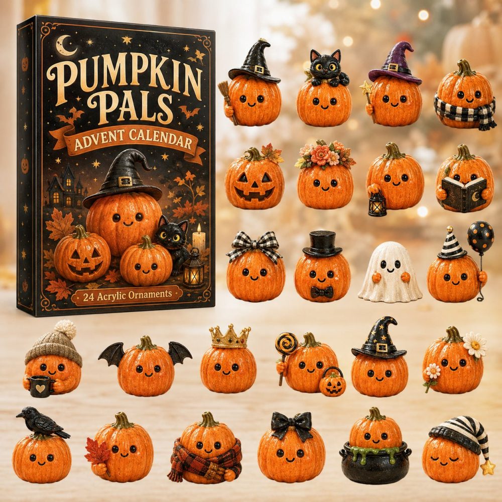 Pumpkin Pals 24-Day Holiday Countdown Calendar With 24 Cute Acrylic Charms — Limited 2026 Fall Decor & Gift-Ready Packaging
