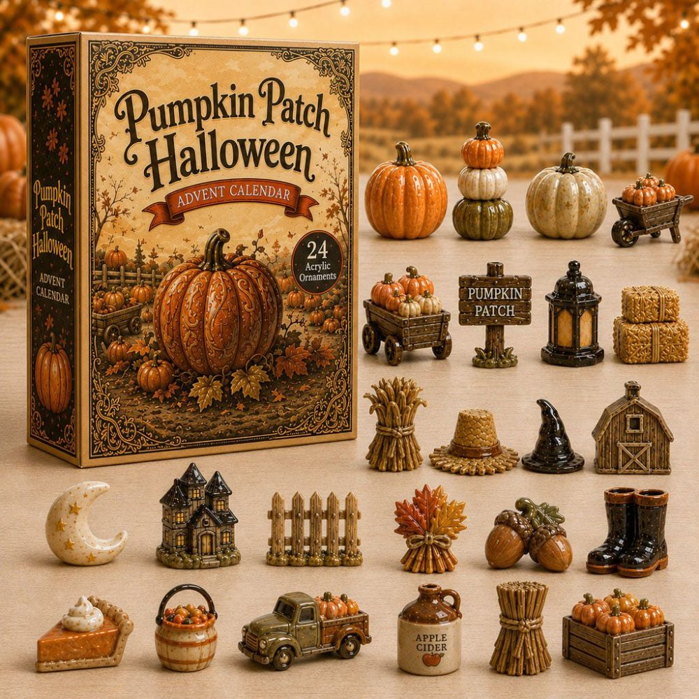 Pumpkin Patch Halloween Advent Calendar 2026 — 24-Day Spooky & Cute Acrylic Charm Set, Seasonal Countdown For Kids & Party Favors