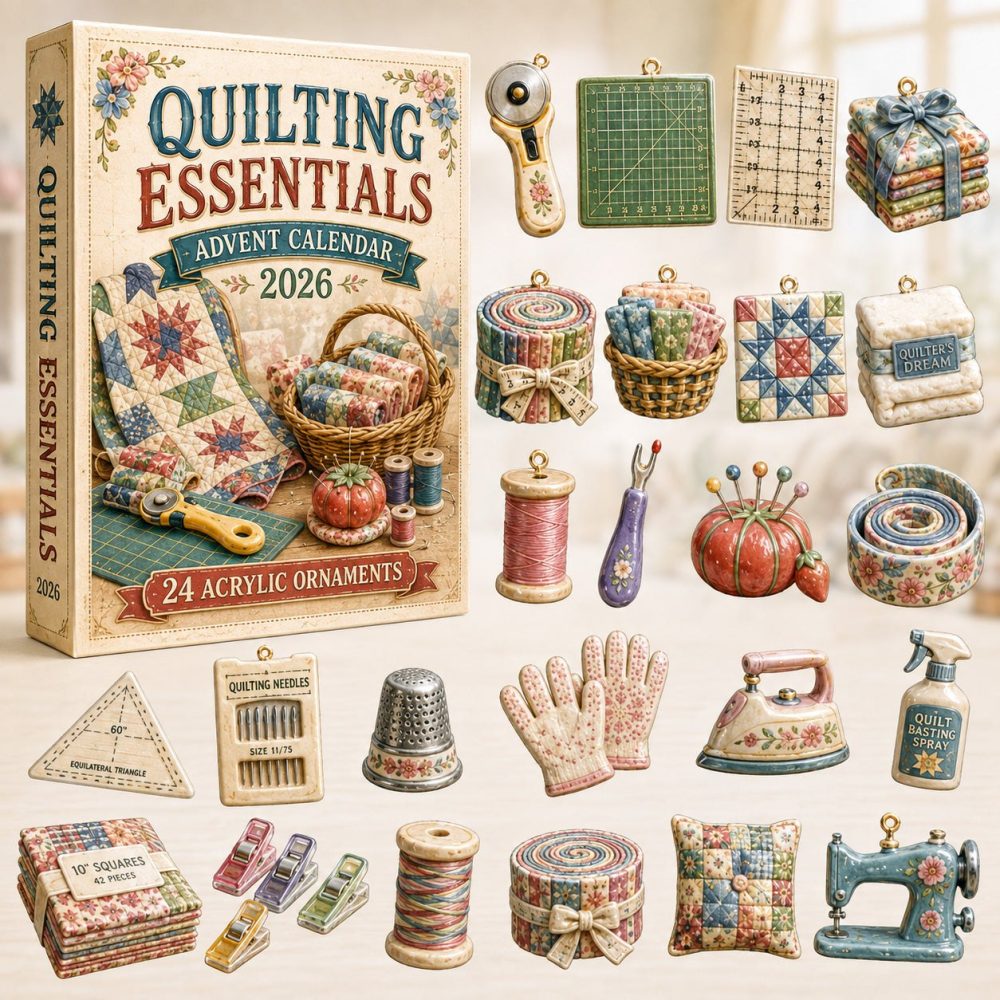 Quilting Essentials Advent Calendar 2026 — 24-Day Acrylic Charm Countdown For Quilters , Practical, Giftable Sewing Keepsakes