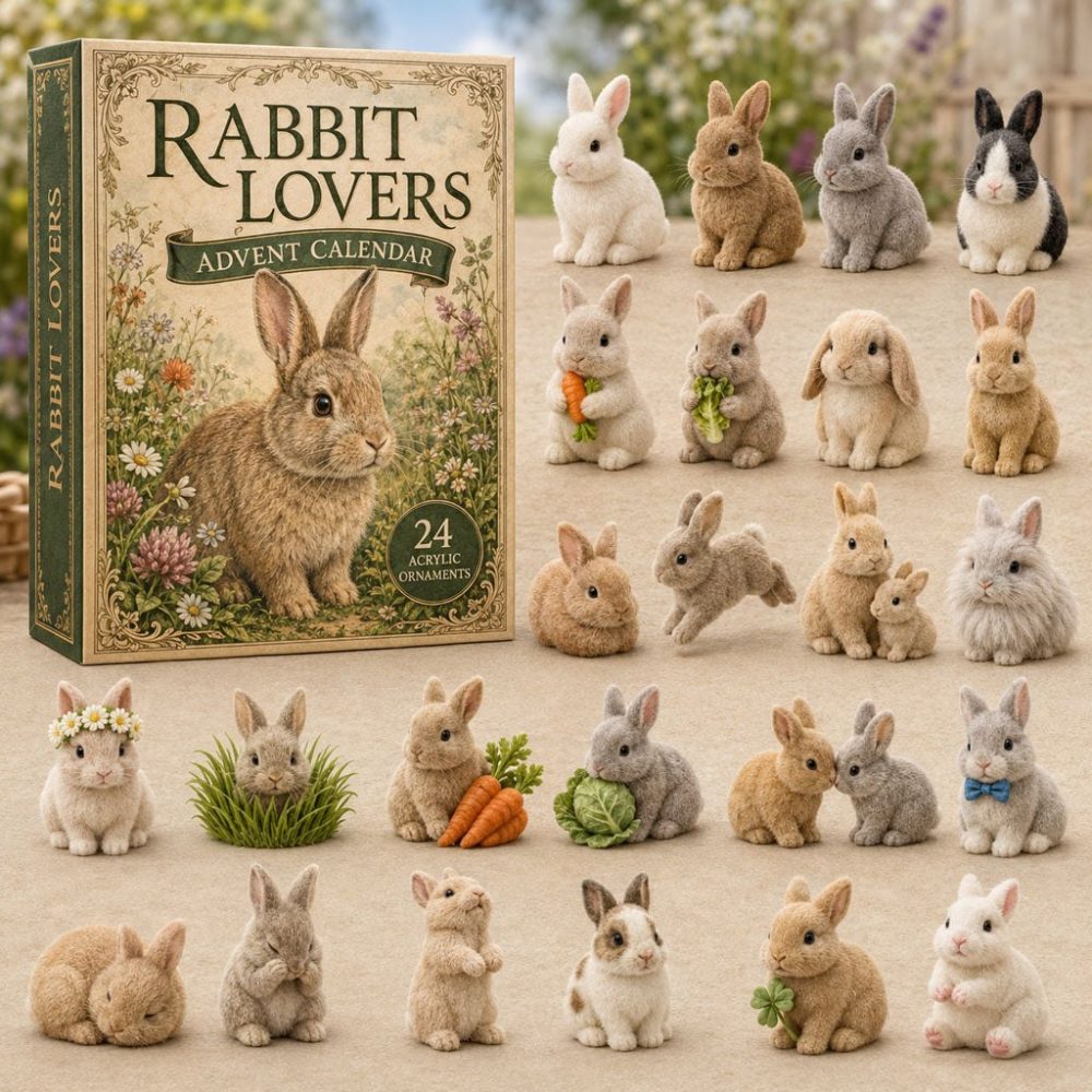 Rabbit Lovers 2026 Advent Calendar — 24-Day Bunny Acrylic Charm Set, Cute Easter-Like Countdown & Holiday Gift For Bunny Fans