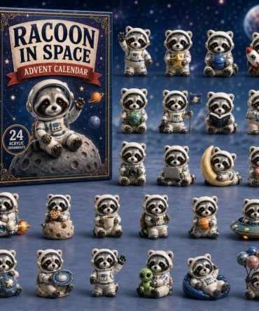 2026 Raccoon In Space 24-Day Galactic Countdown - Space Raccoon Acrylic Charms Advent Calendar, Sci‑Fi Holiday Gift For Kids