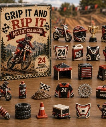 Race Pit Crew 2026 Advent Calendar — 24-Day Acrylic Charm Set Featuring Pit Stop Gear, Racing Team Gifts & Holiday Countdown Surprises