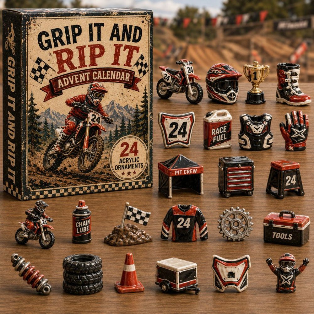 Race Pit Crew 2026 Advent Calendar — 24-Day Acrylic Charm Set Featuring Pit Stop Gear, Racing Team Gifts & Holiday Countdown Surprises