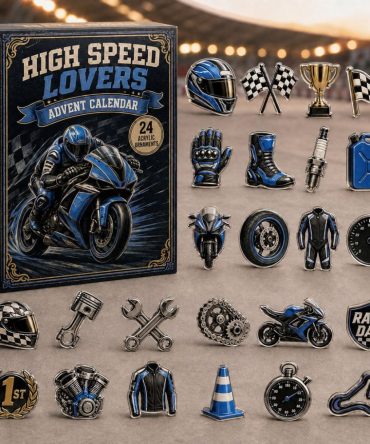 2026 Racing Biker Holiday Countdown — 24-Day Acrylic Charm Advent Calendar, Unique Gift For Bike Culture Fans
