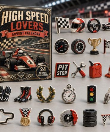 2026 Formula Racing Holiday Countdown — 24-Day Acrylic Charm Advent Set, Premium Gift For Formula Fans