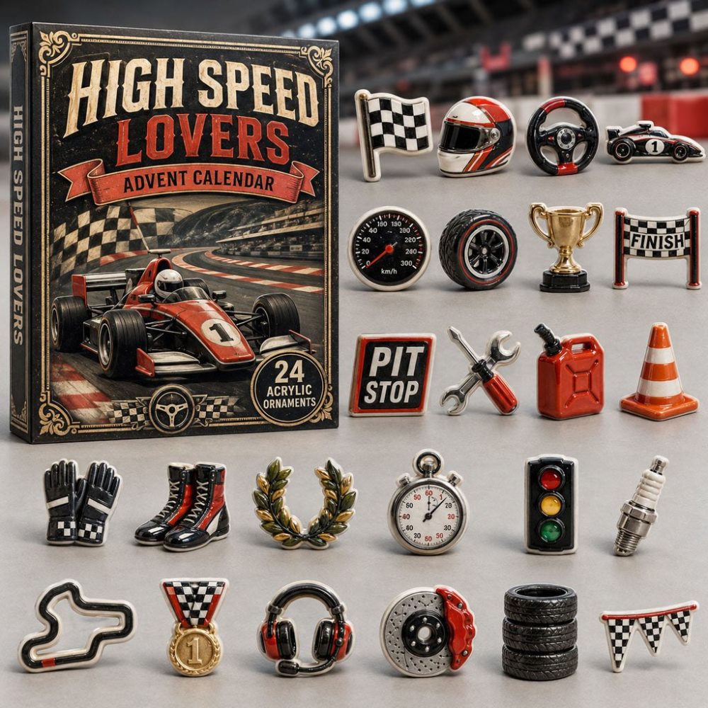 2026 Formula Racing Holiday Countdown — 24-Day Acrylic Charm Advent Set, Premium Gift For Formula Fans